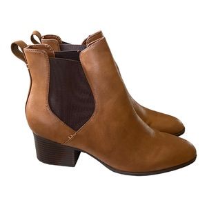 Dunion Brown Vegan Leather Ankle Boot Brown 10M